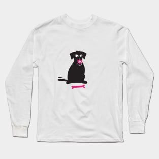 Black labrador with rubber teat Long Sleeve T-Shirt